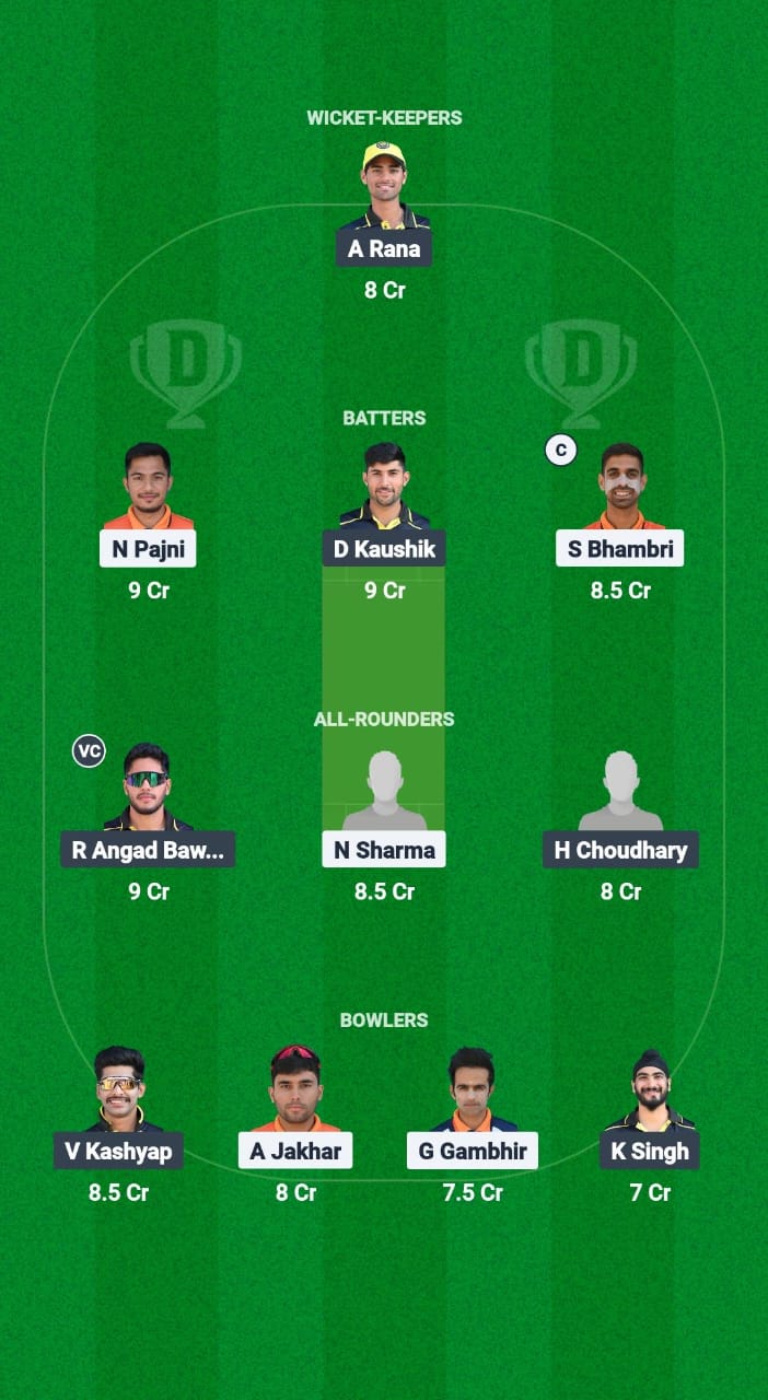 HHK vs TLT Dream11 Prediction Fantasy Cricket Tips Dream11 Team Chandigarh T20 2025 