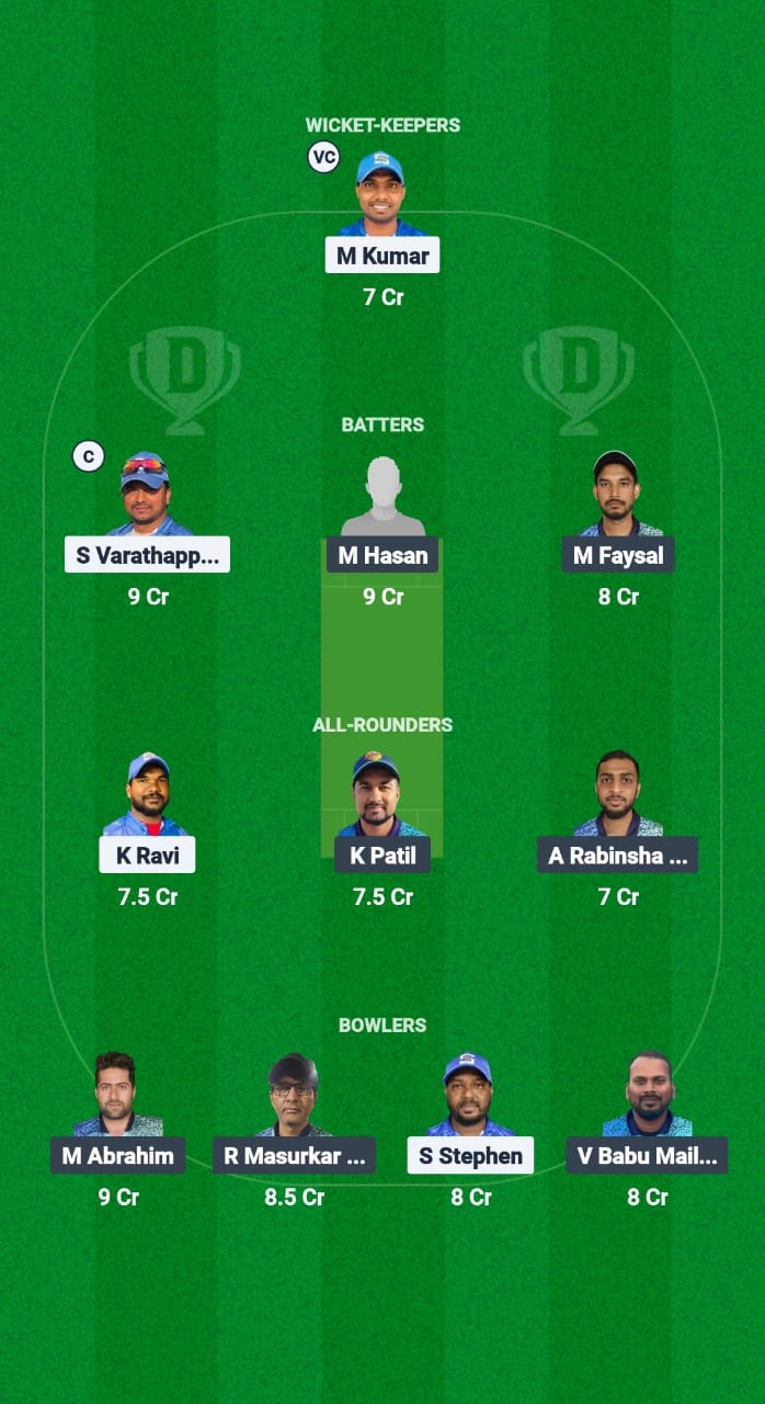 KRM vs SAF Dream11 Prediction Fantasy Cricket Tips Dream11 Team Kuwait Challengers League A T20 2025 