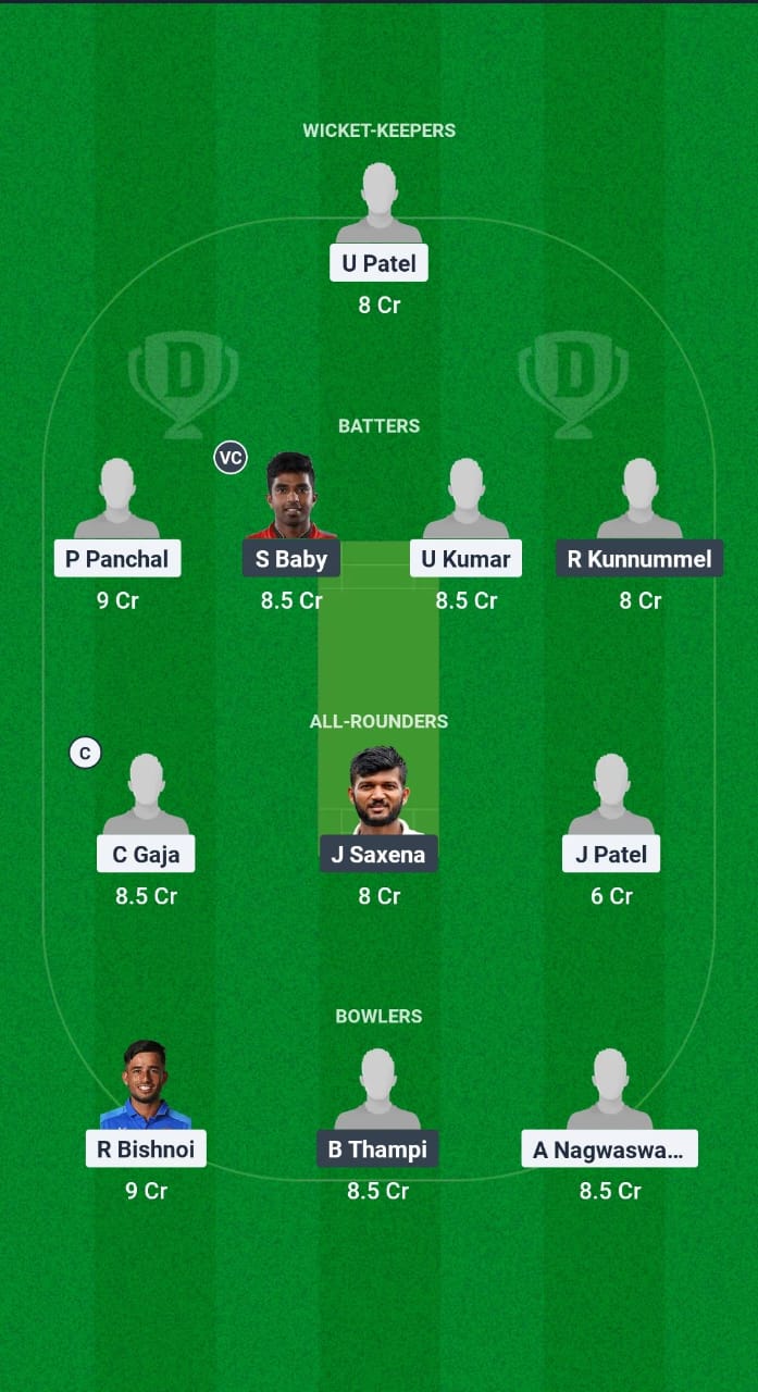 GUJ vs KER Dream11 Prediction Fantasy Cricket Tips Dream11 Team Indian Domestic Test Championship 2024-25 