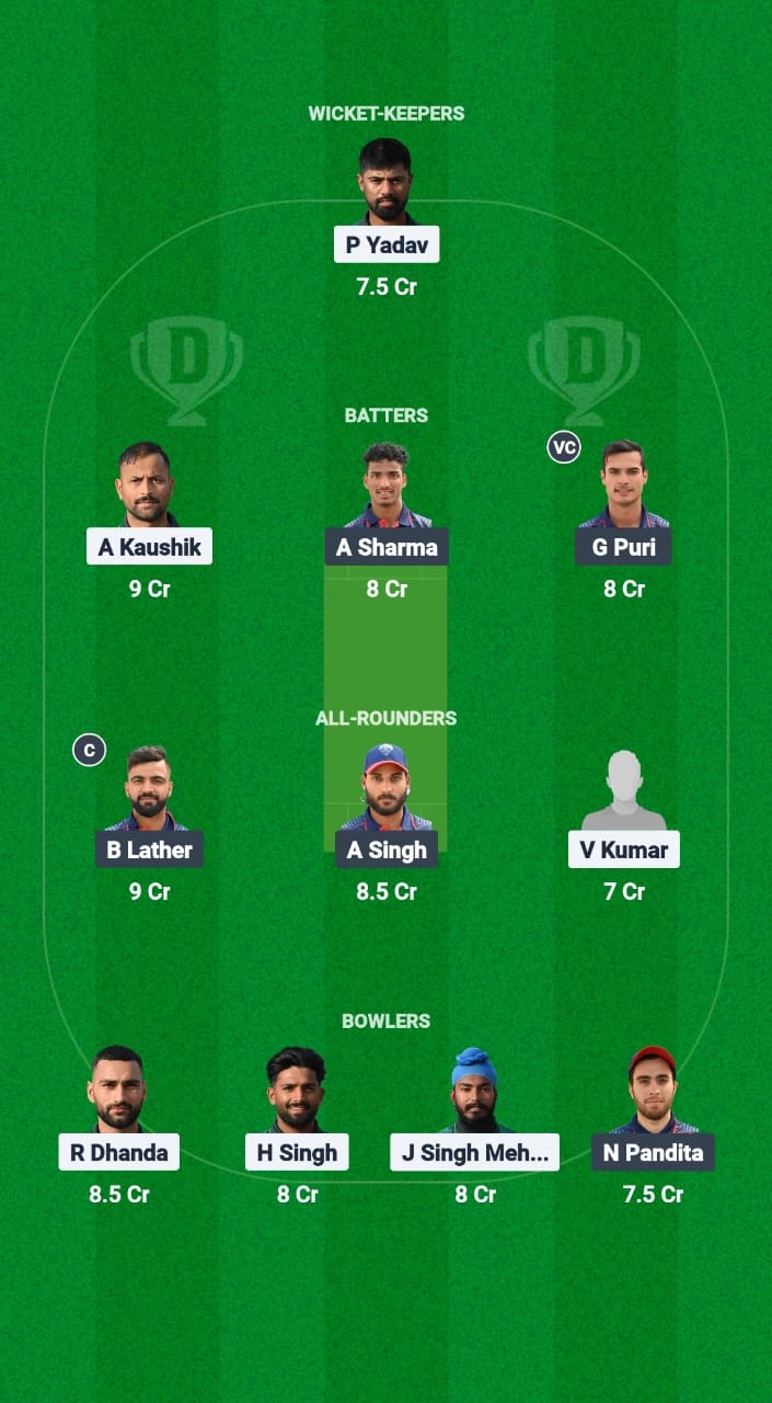 PJP vs MMK Dream11 Prediction Fantasy Cricket Tips Dream11 Team Chandigarh T20 2025 