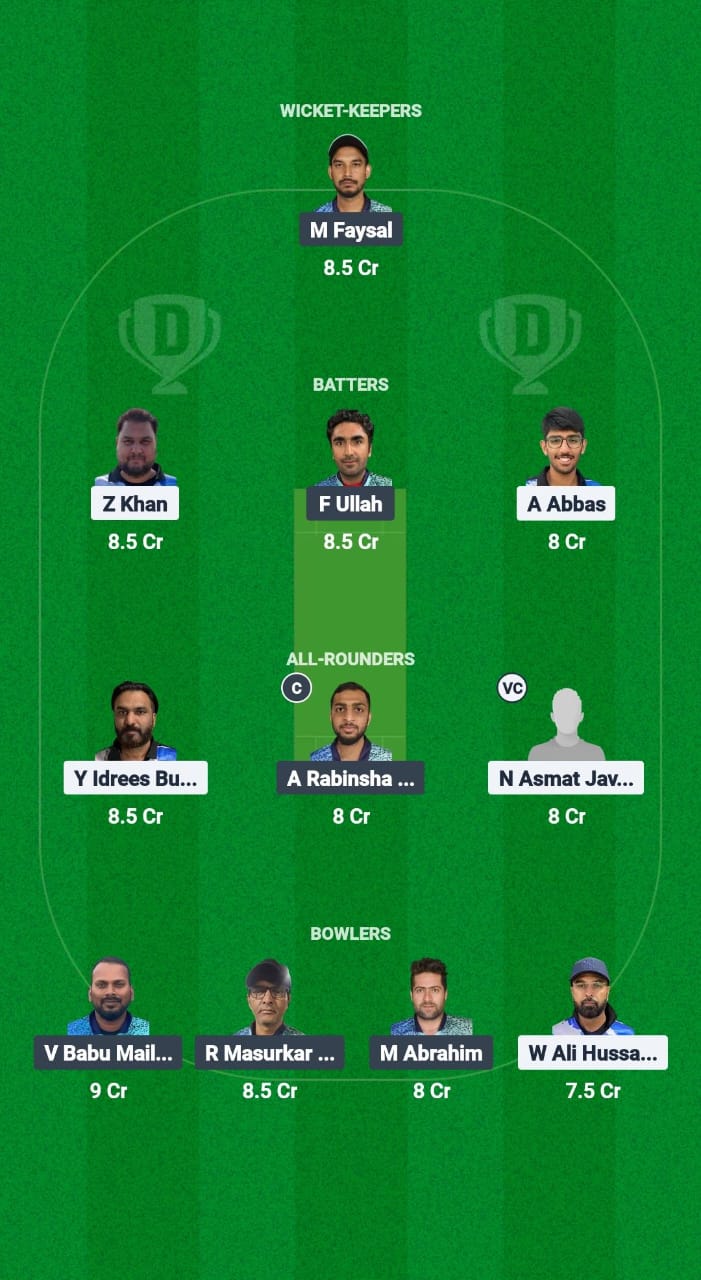 MEC vs SAF Dream11 Prediction Fantasy Cricket Tips Dream11 Team Kuwait Challengers League A T20 2025 