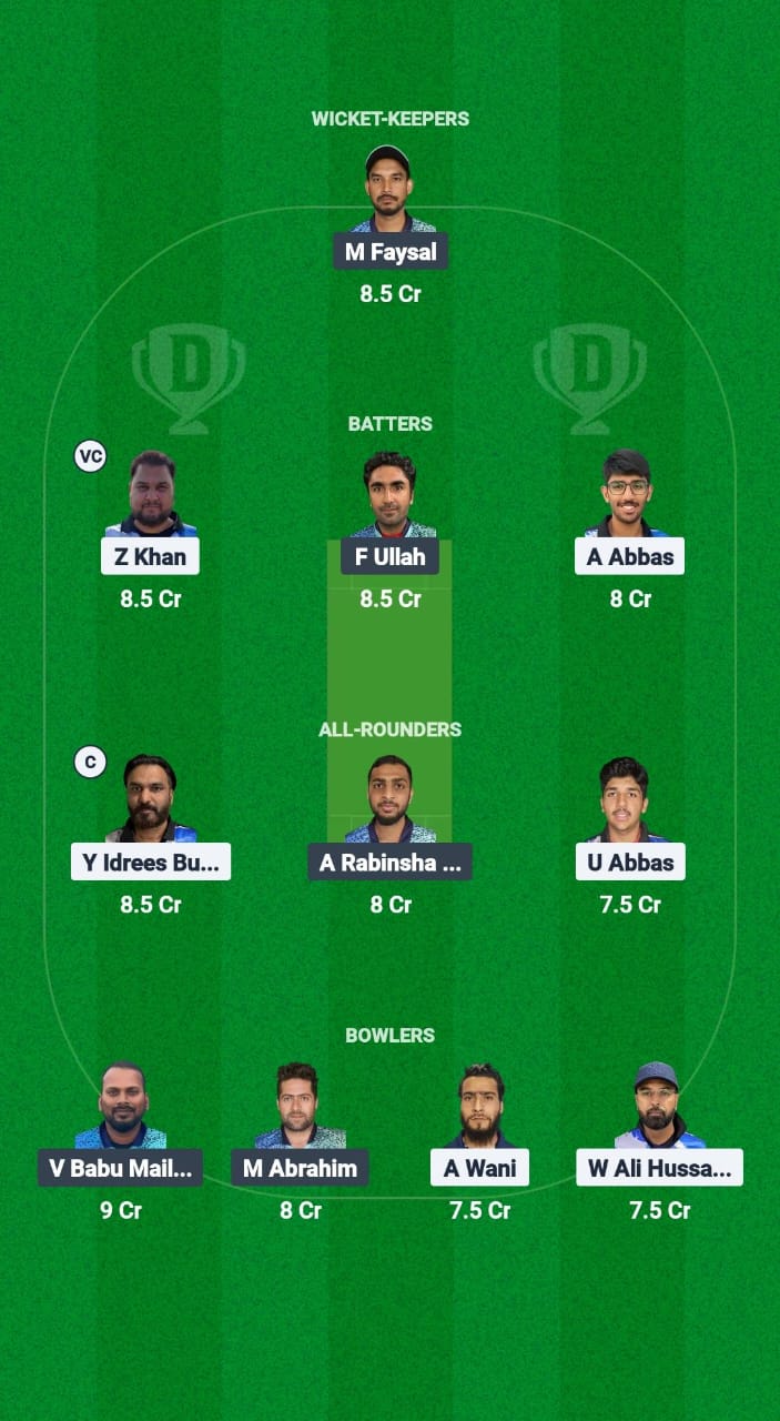 MEC vs SAF Dream11 Prediction Fantasy Cricket Tips Dream11 Team Kuwait Challengers League A T20 2025 