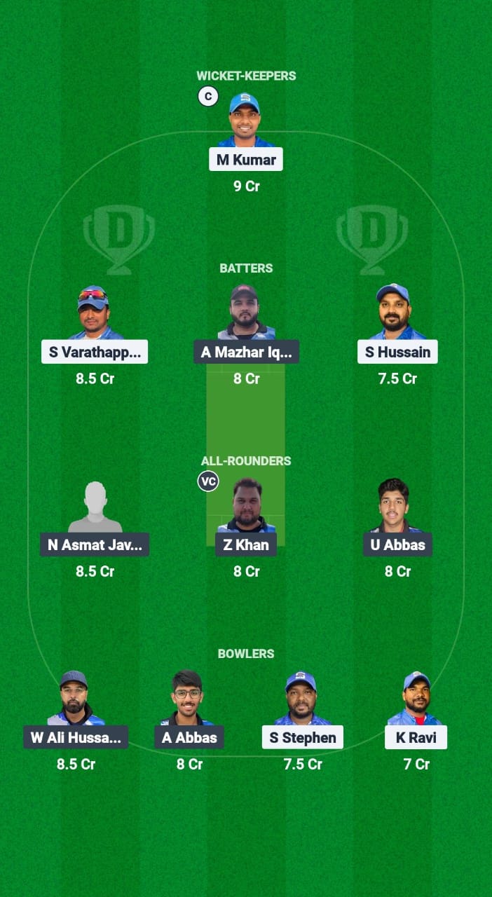 KRM vs MEC Dream11 Prediction Fantasy Cricket Tips Dream11 Team Kuwait Challengers League A T20 2025 