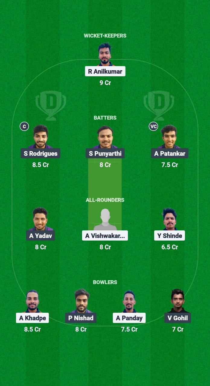 BEB vs KOT Dream11 Prediction Fantasy Cricket Tips Dream11 Team Navi Mumbai Premier League T20 2025 