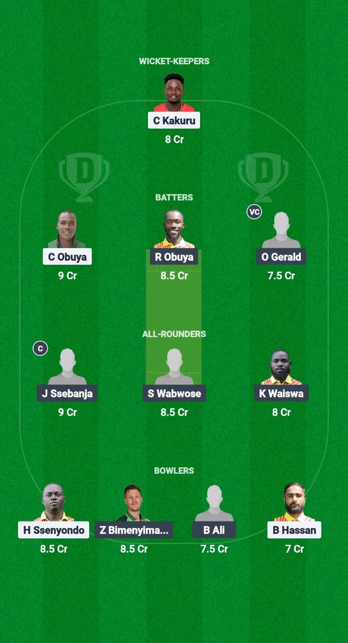 SAP vs GLD Dream11 Prediction Fantasy Cricket Tips Dream11 Team Uganda T20 2025 