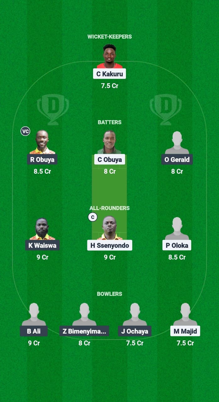 SAP vs GLD Dream11 Prediction Fantasy Cricket Tips Dream11 Team Uganda T20 2025 