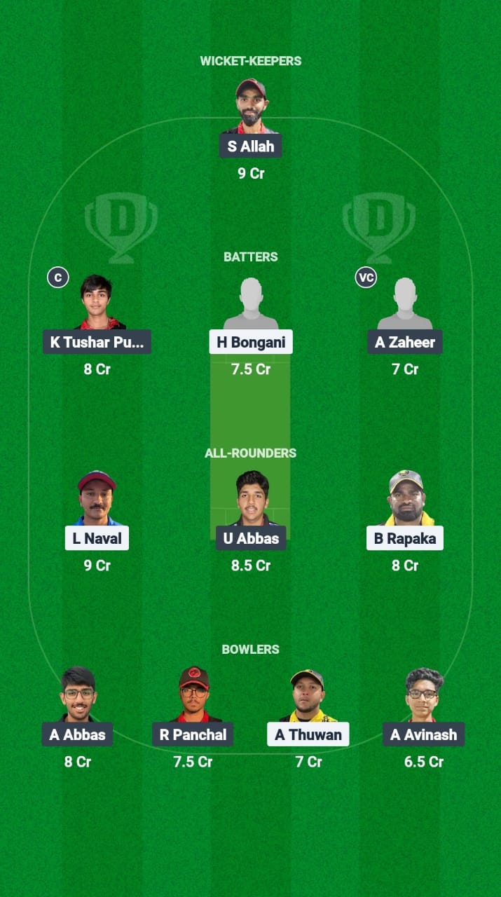 YSS vs THN Dream11 Prediction Fantasy Cricket Tips Dream11 Team Kuwait T10 ARS Ramadan Trophy 2025 