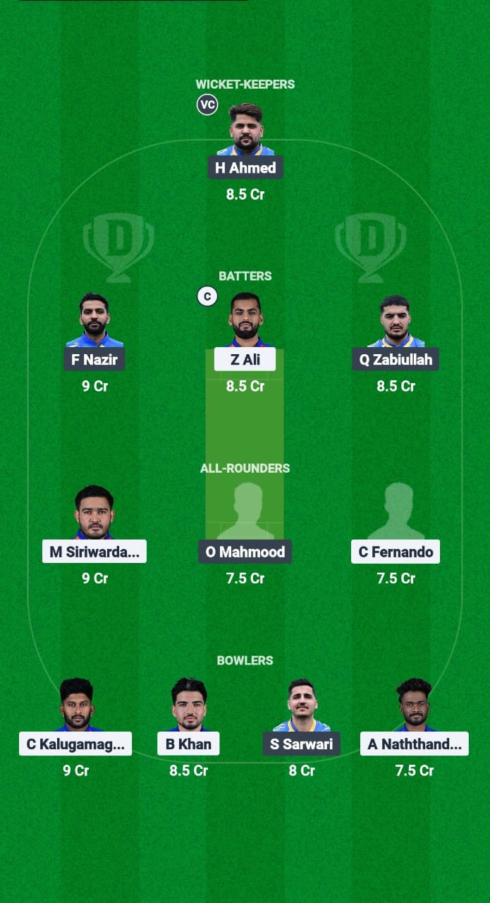 RCC vs ZNCC Dream11 Prediction Fantasy Cricket Tips Dream11 Team European T10 Cricket League 2025 