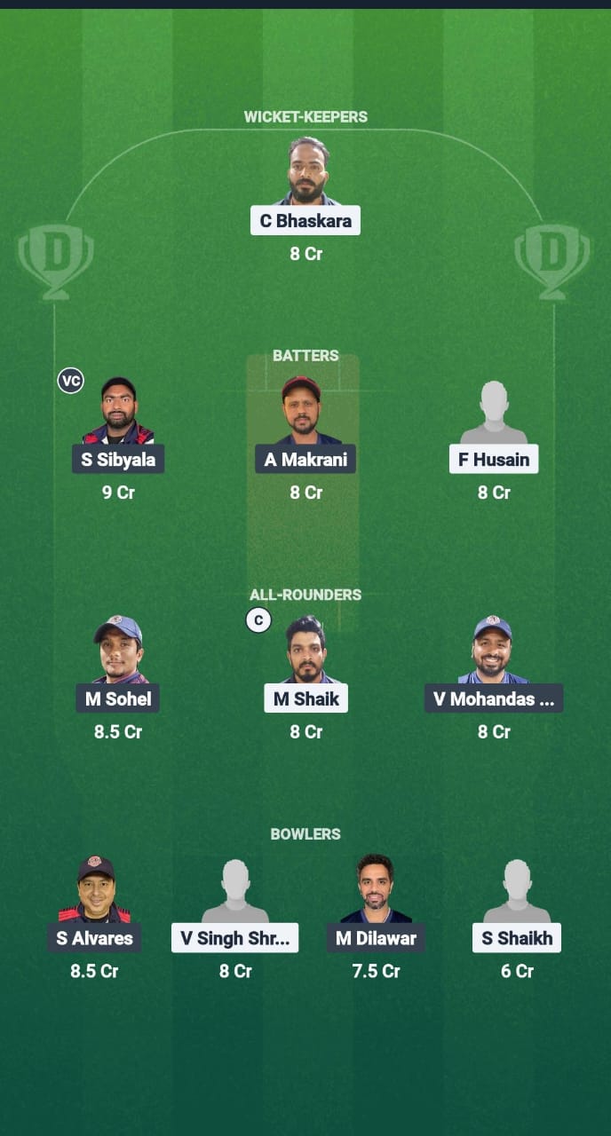 GUC vs TGS Dream11 Prediction Fantasy Cricket Tips Dream11 Team Kuwait T20 Challengers League B 2025 