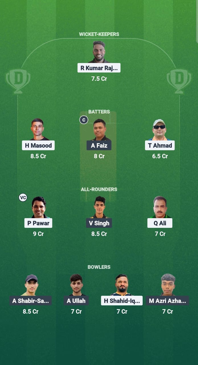 GS vs SSF Dream11 Prediction Fantasy Cricket Tips Dream11 Team Malaysian Bash 2025 