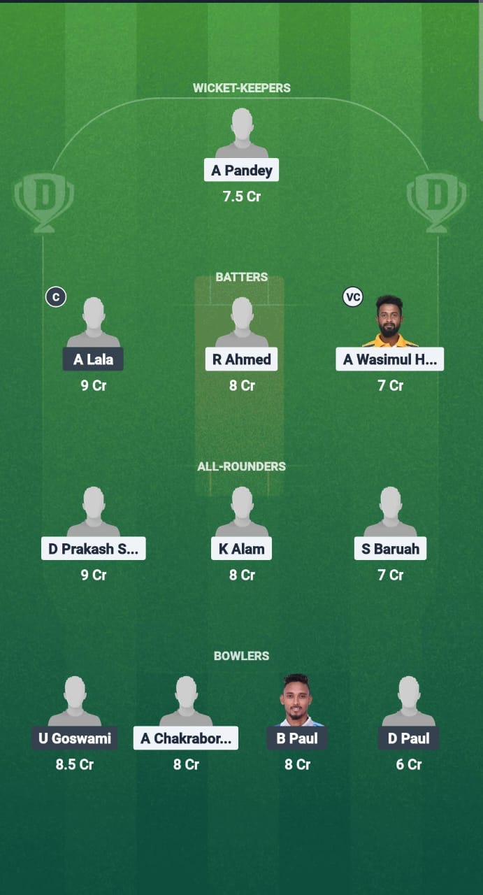 GUG vs SMH Dream11 Prediction Fantasy Cricket Tips Dream11 Team Guwahati T20 Spring League 2025 