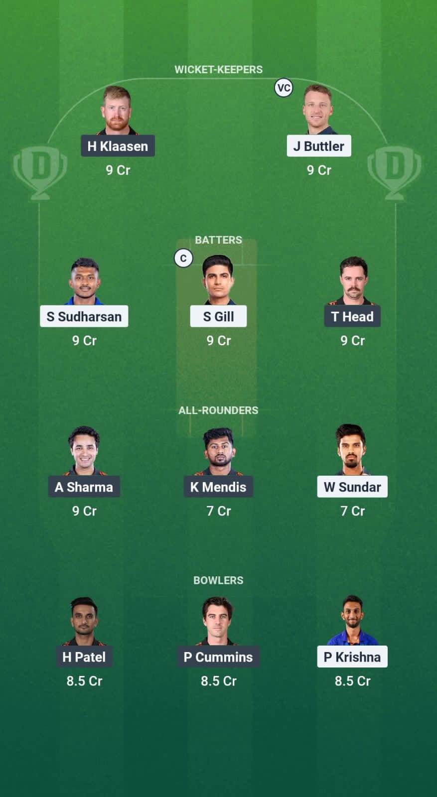 GT vs SRH Dream11 Prediction Fantasy Cricket Tips Dream11 Team IPL 2025 