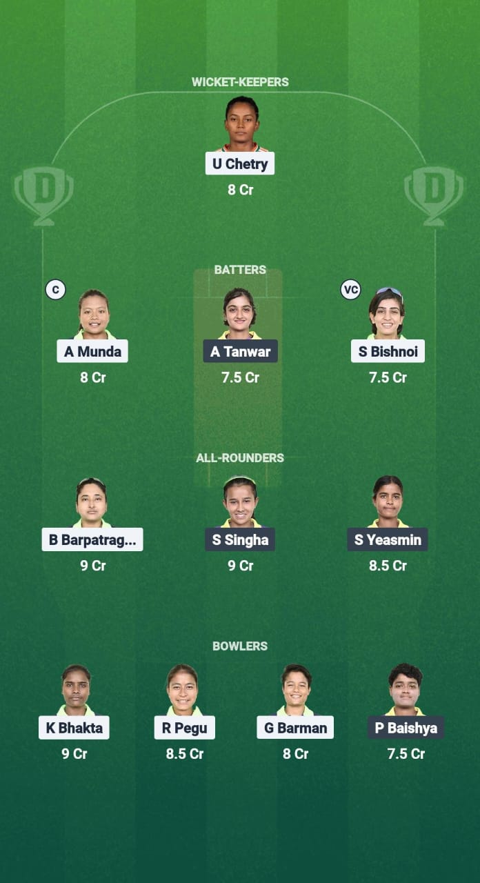 1000672022 PEA vs MA-W Dream11 Prediction Fantasy Cricket Tips Dream11 Team Guwahati Women's T20 2025