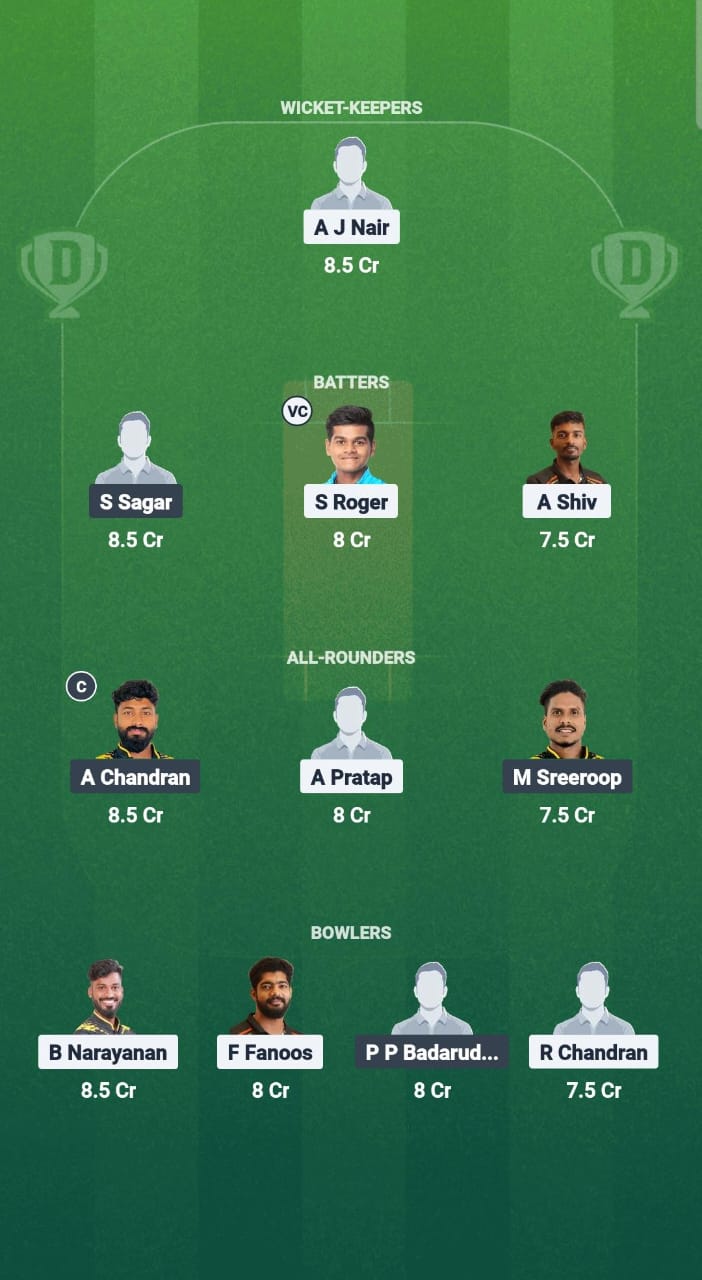 1000677274 TVR vs KAG Dream11 Prediction Fantasy Cricket Tips Dream11 Team Kerala T20 Men's Challenger Trophy 2025