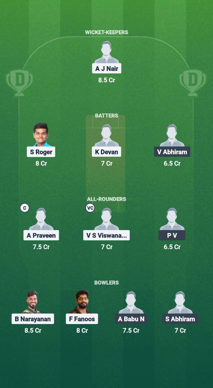 1000678728 TVR vs KOD Dream11 Prediction Fantasy Cricket Tips Dream11 Team Kerala T20 Men's Challenger Trophy 2025