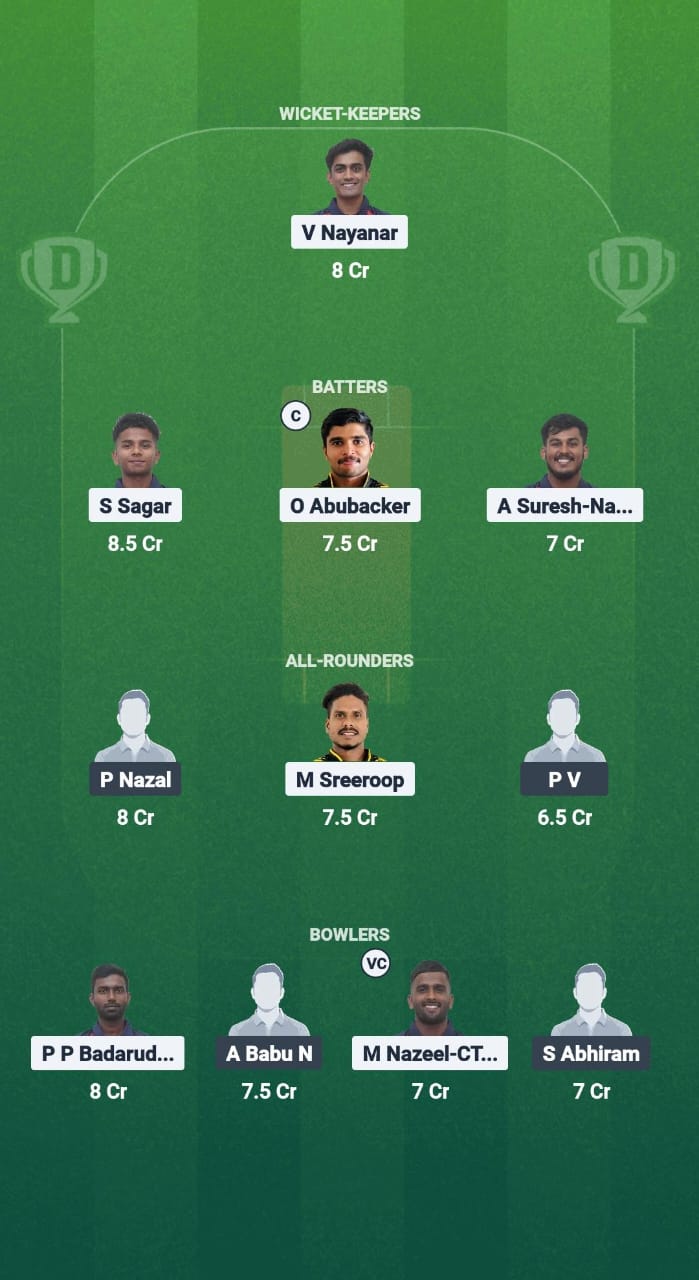 1000679927 KAN vs KOD Dream11 Prediction Fantasy Cricket Tips Dream11 Team Kerala T20 Men's Challenger Trophy 2025