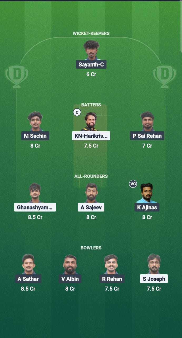 1000685801 KOY vs WAN Dream11 Prediction Fantasy Cricket Tips Dream11 Team Kerala T20 Men's Challenger Trophy 2025