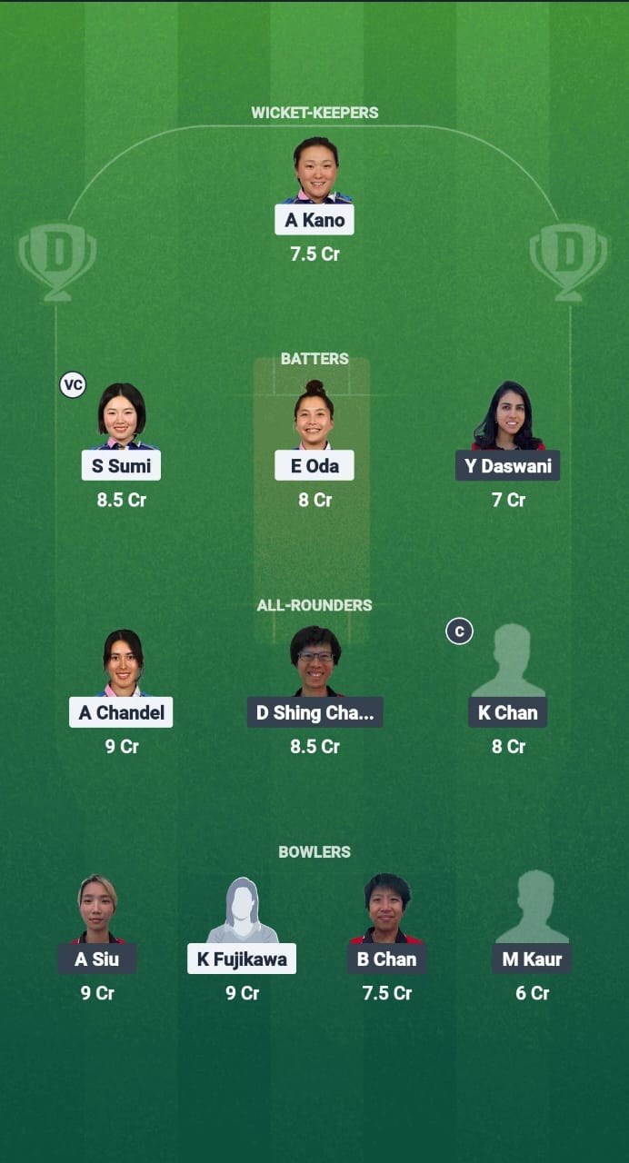 1000688982 JPN-W vs HK-W Dream11 Prediction Fantasy Cricket Tips Dream11 Team Women's T20I Series 2025