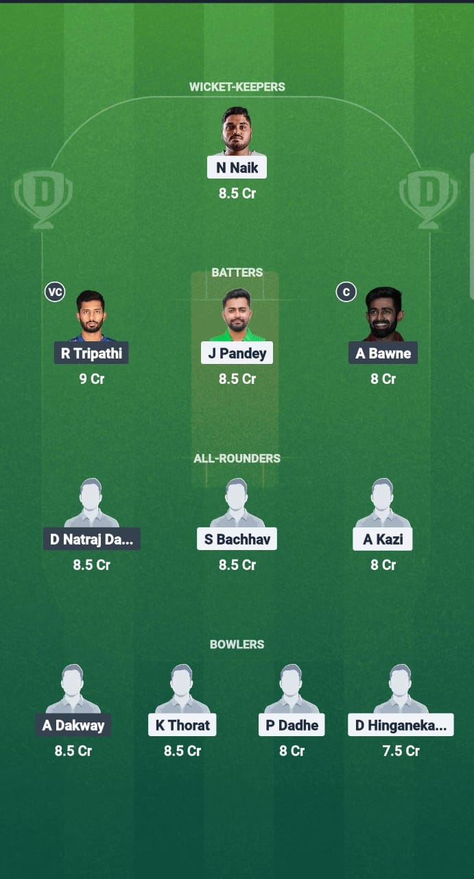 RJ vs KT Dream11 Prediction Fantasy Cricket Tips Dream11 Team Maharashtra T20 Premier League 2025 