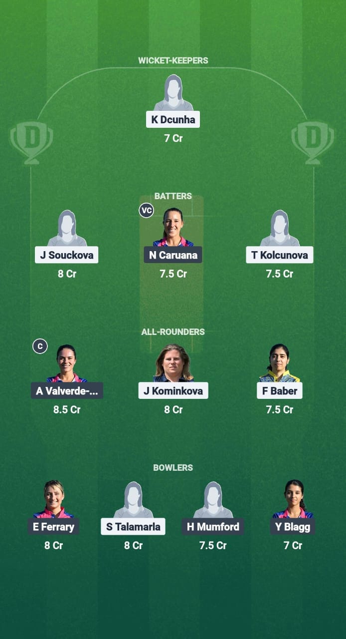 1000700075 CZE-W vs GIB-W Dream11 Prediction Fantasy Cricket Tips Dream11 Team ECI-W T10 Czechia 2025