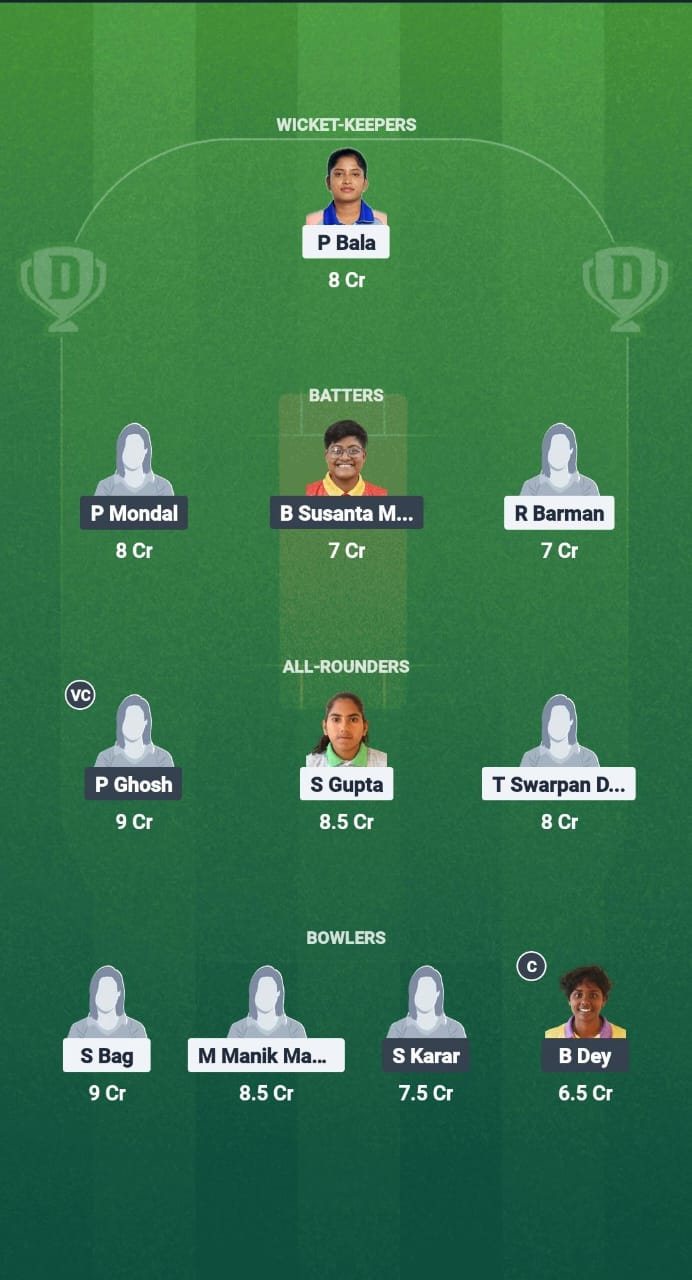 SSS-W VS SR-W Dream11 Prediction Fantasy Cricket Tips Dream11 Team Bengala Women's Pro T20 League 2025 