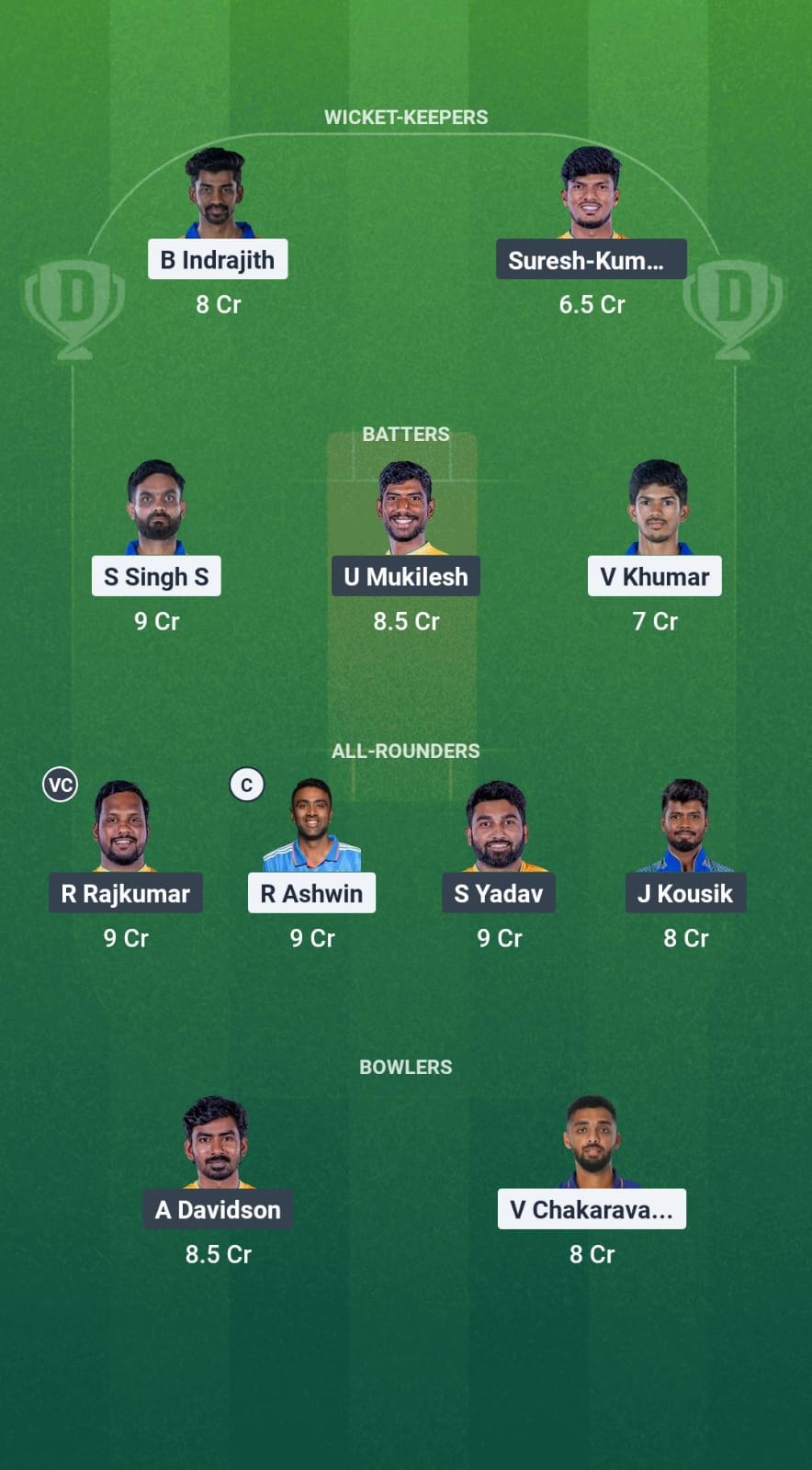 1000716628 DD vs TGC Dream11 Prediction Fantasy Cricket Tips Dream11 Team TNPL T20 2025