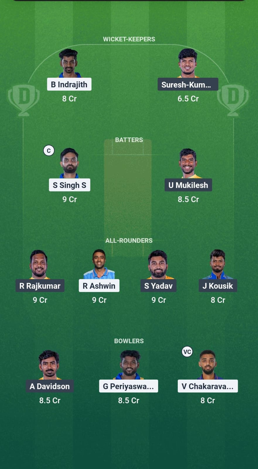 1000716631 DD vs TGC Dream11 Prediction Fantasy Cricket Tips Dream11 Team TNPL T20 2025