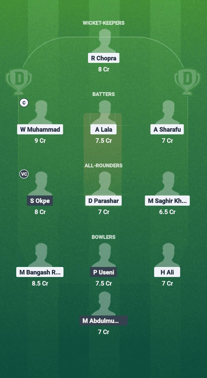 UAE vs NIG Dream11 Prediction Fantasy Cricket Tips Dream11 Team Pearl of Africa T20 2025