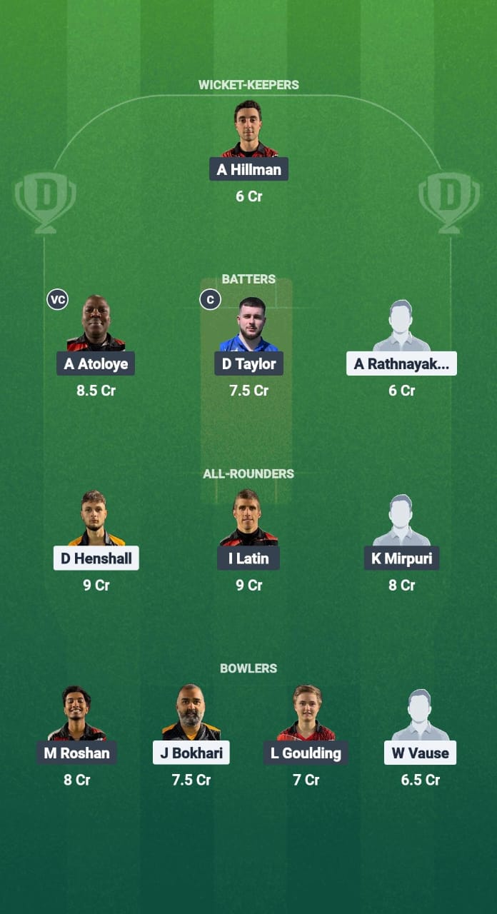 SLG vs RGC Dream11 Prediction Fantasy Cricket Tips Dream11 Team ECS T10 Gibraltar 2025