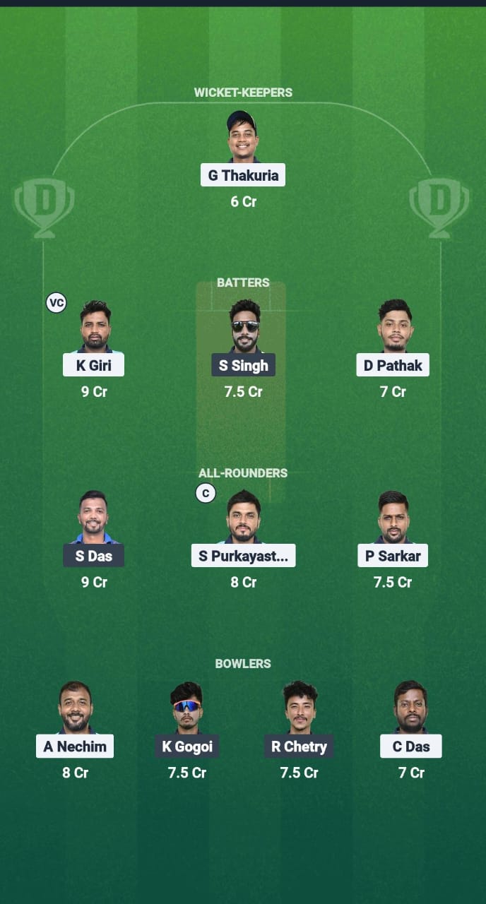 BCC vs NBC Dream11 Prediction Fantasy Cricket Tips Dream11 Team Guwahati T20 Spring Cup 2025