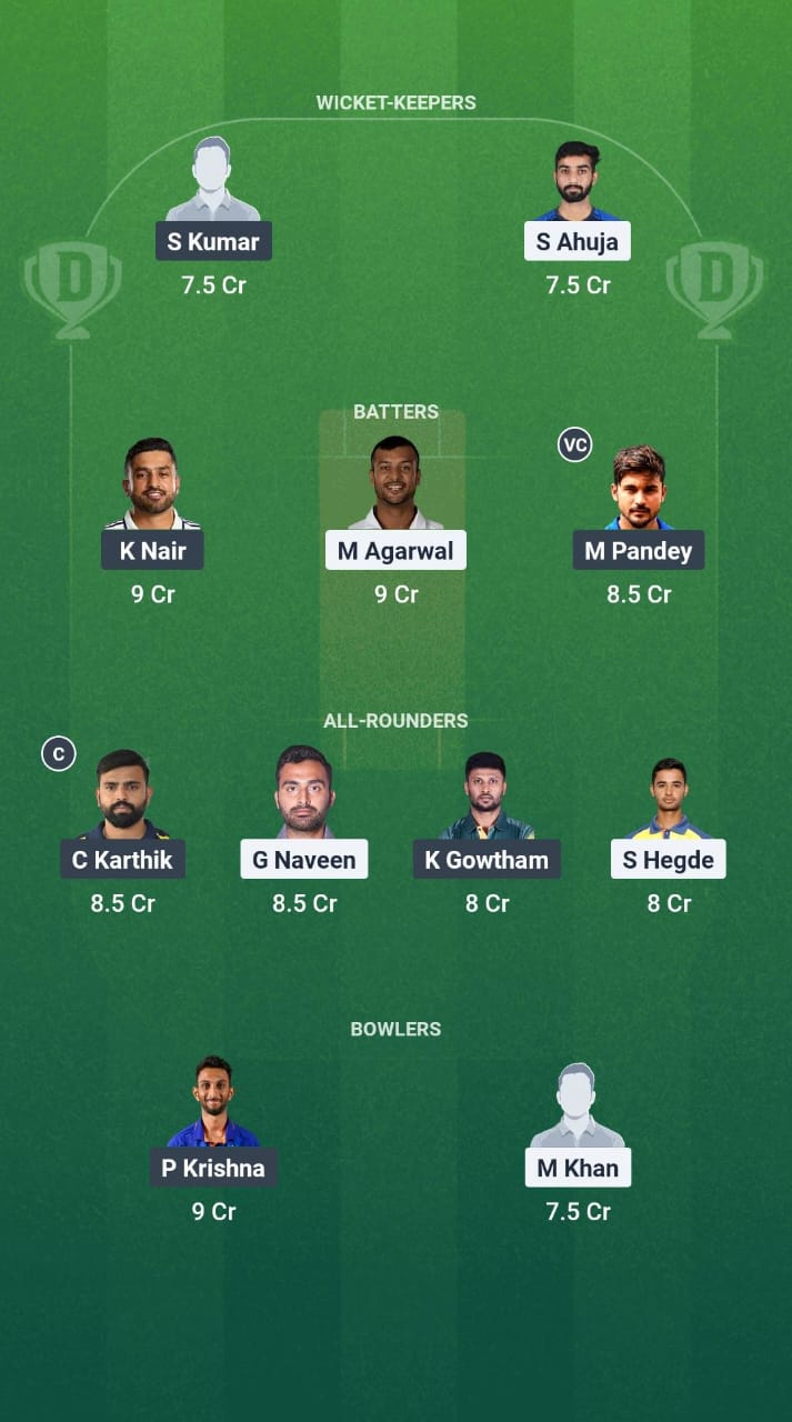 BB vs MW Dream11 Prediction Fantasy Cricket Tips Dream11 Team Karnataka T20 Maharaja Trophy 2025