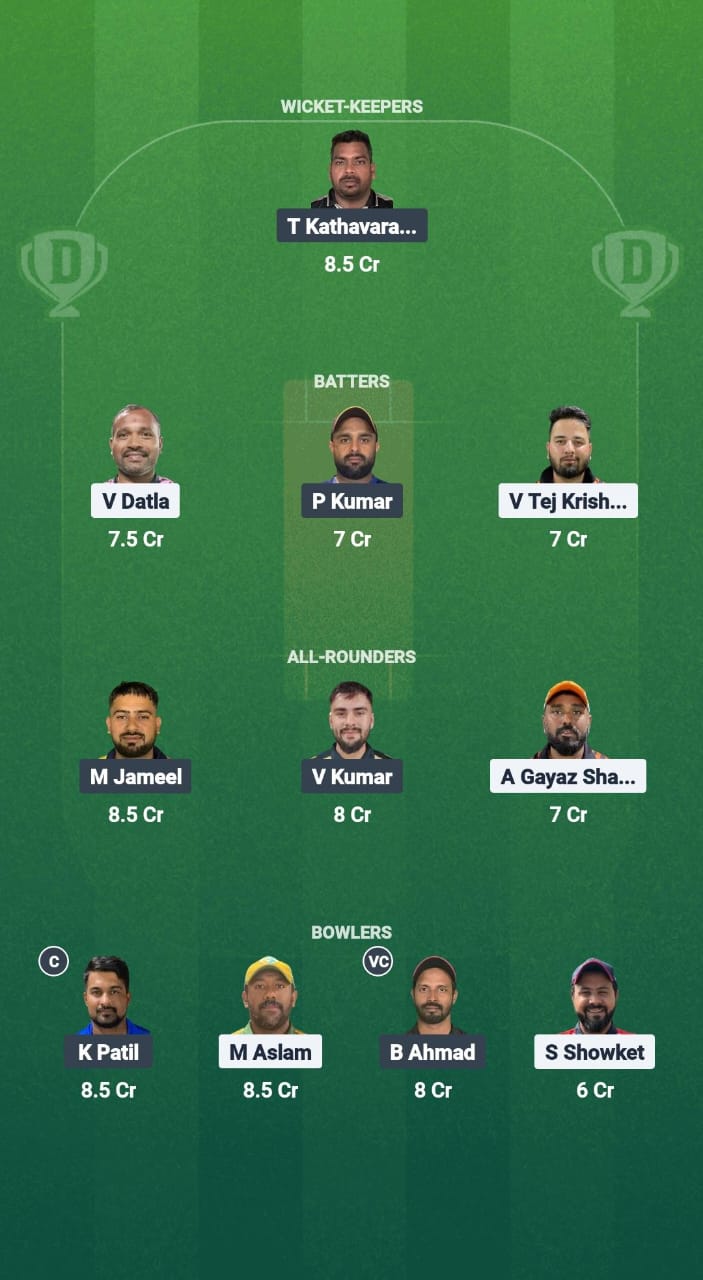 JJ vs SBS Dream11 Prediction Fantasy Cricket Tips Dream11 Team Kuwait T10 Summer League 2025