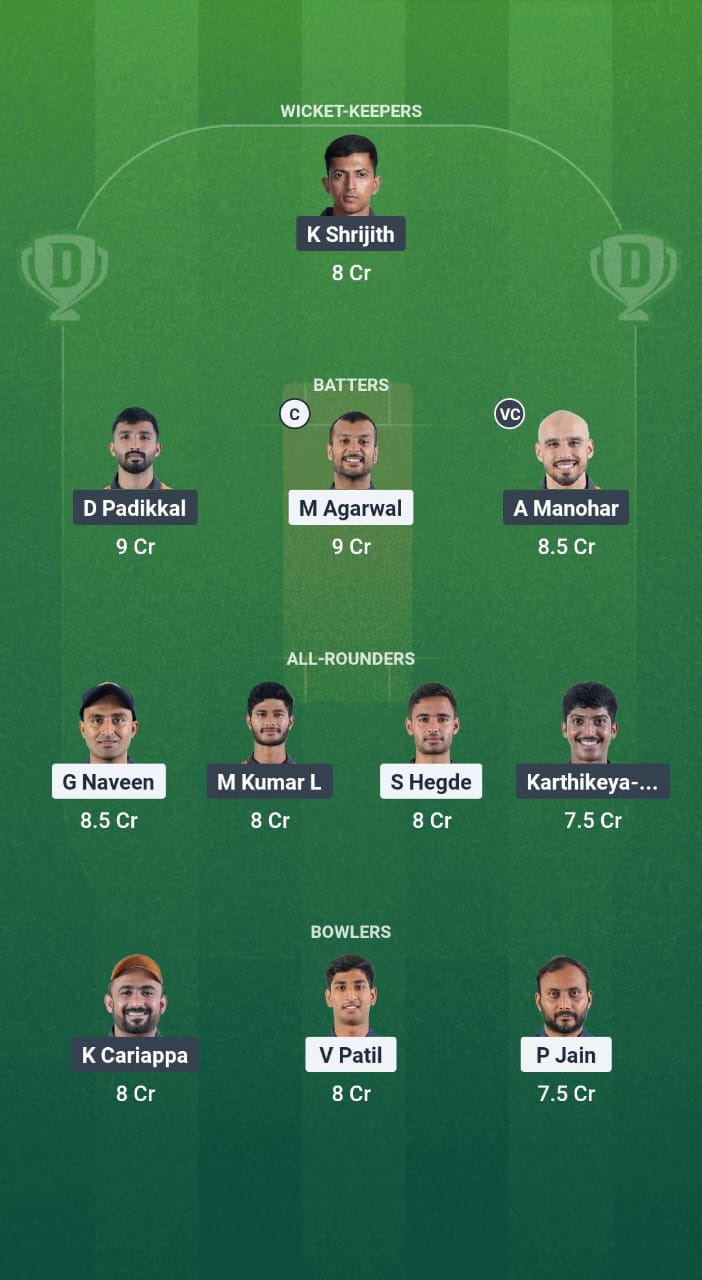 BB vs HT Dream11 Prediction Fantasy Cricket Tips Dream11 Team Karnataka T20 Maharaja Trophy 2025