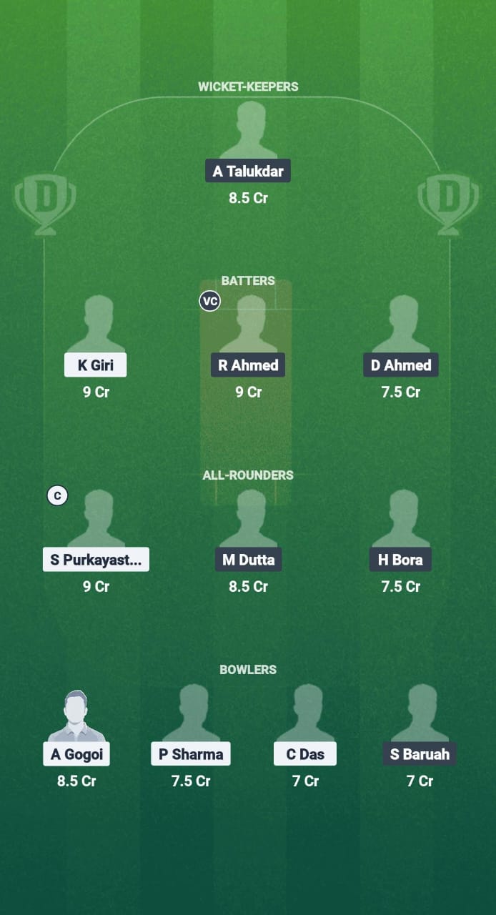 BCC vs GUG Dream11 Prediction Fantasy Cricket Tips Dream11 Team Guwahati T20 Spring Cup 2025