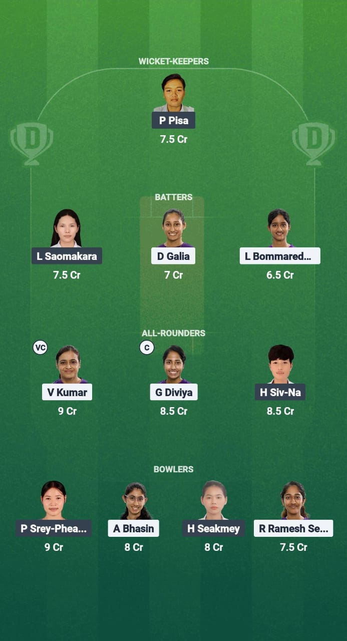SIN-W vs CAM-W Dream11 Prediction Fantasy Cricket Tips Dream11 Team Cambodia Women Tour of Singapore 2025