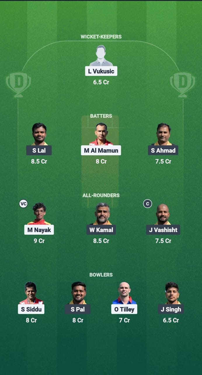 SOS vs RJM Dream11 Prediction Fantasy Cricket Tips Dream11 Team ECS T10 Croatia 2025