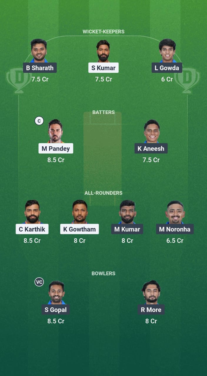 MW vs MD Dream11 Prediction Fantasy Cricket Tips Dream11 Team Karnataka T20 Maharaja Trophy 2025