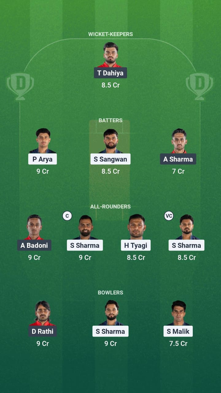 ODW vs SDS Dream11 Prediction Fantasy Cricket Tips Dream11 Team Delhi T20 Premier League 2025
