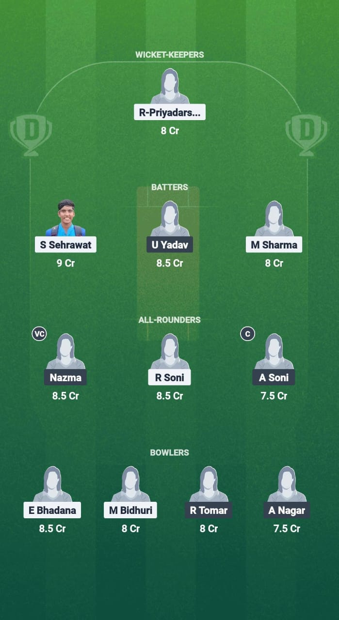 SDS-W vs NDS-W Dream11 Prediction Fantasy Cricket Tips Dream11 Team Delhi T20 Women's Premier League 2025