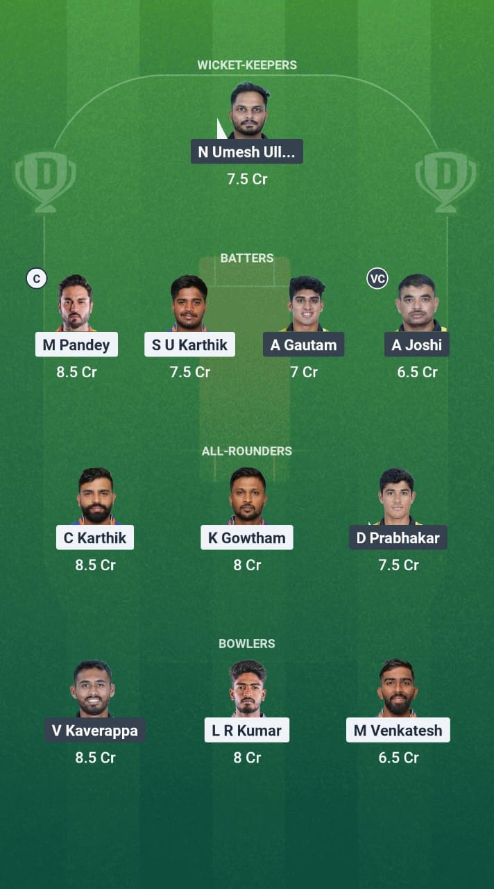 MW vs SL Dream11 Prediction Fantasy Cricket Tips Dream11 Team Karnataka T20 Maharaja Trophy 2025