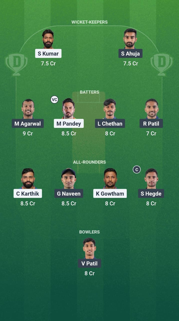 MW vs BB Dream11 Prediction Fantasy Cricket Tips Dream11 Team Karnataka T20 Maharaja Trophy 2025