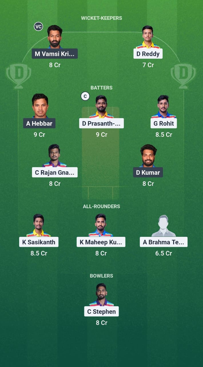 TBW vs VSS Dream11 Prediction Fantasy Cricket Tips Dream11 Team Andhra T20 League 2025