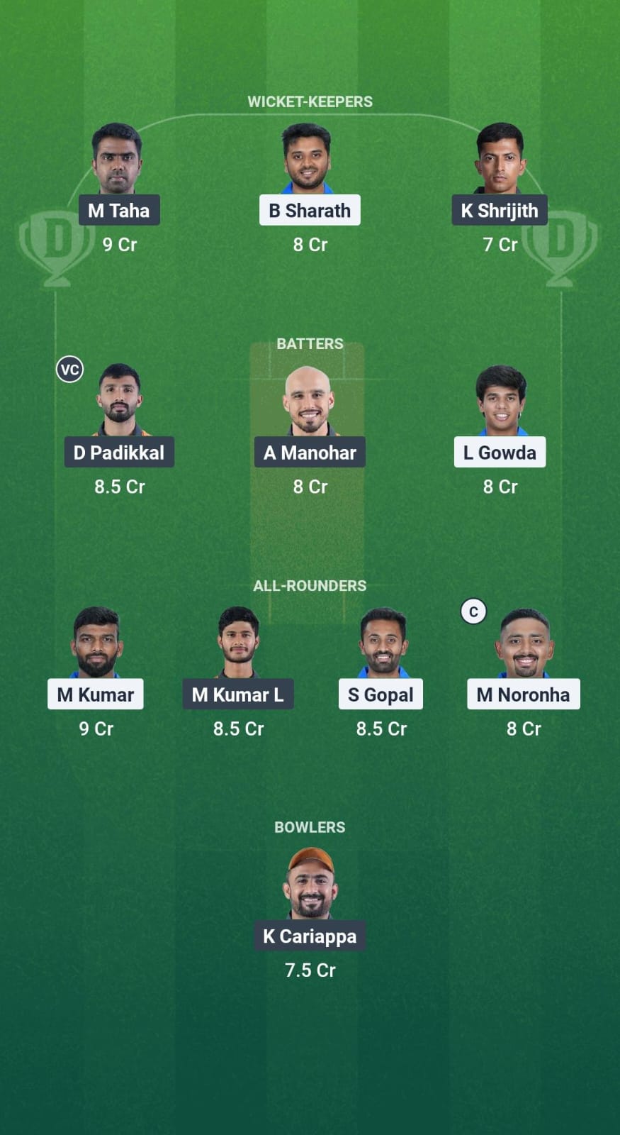 MD vs HT Dream11 Prediction Fantasy Cricket Tips Dream11 Team Karnataka T20 Maharaja Trophy 2025