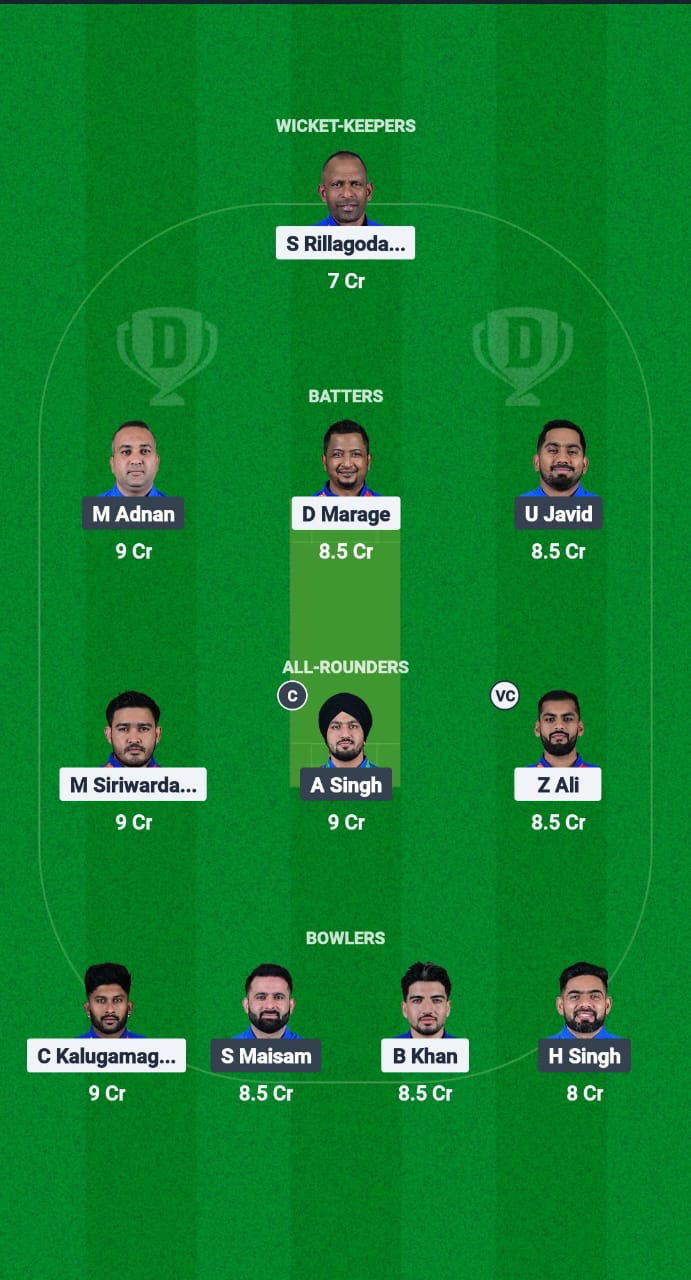 RCC vs MAL Dream11 Prediction Fantasy Cricket Tips Dream11 Team European T10 Cricket League