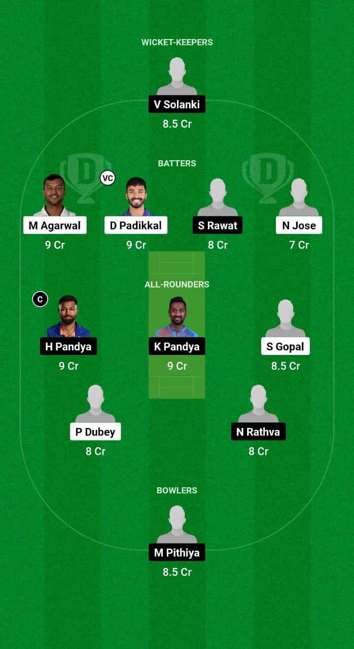 KAR vs BRD Dream11 Prediction Fantasy Cricket Tips Dream11 Team Indian Domestic OD Trophy