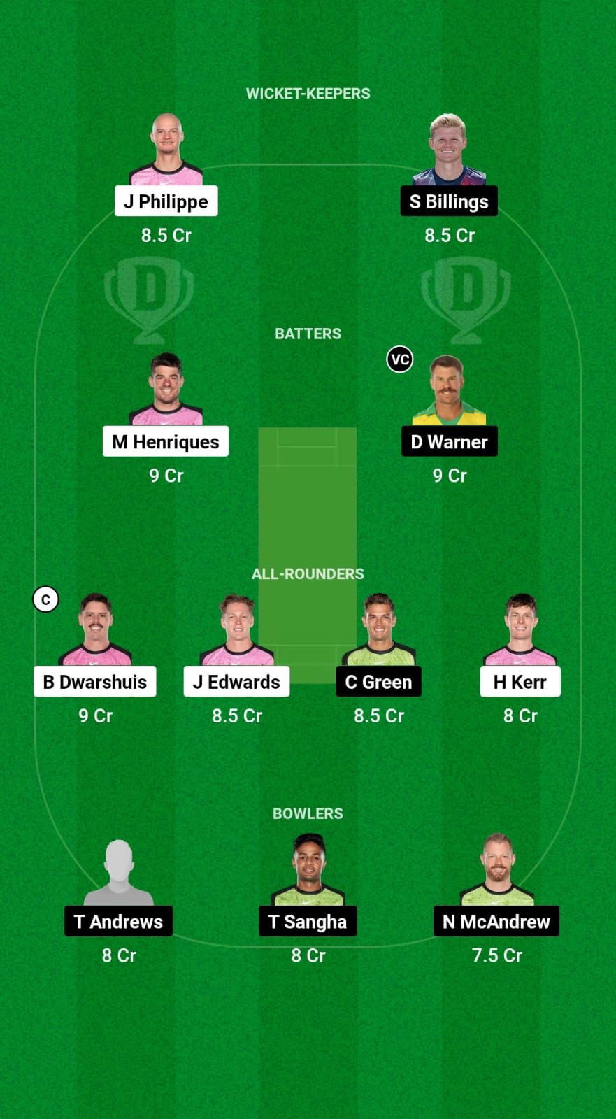 SIX vs THU Dream11 Prediction Fantasy Cricket Tips Dream11 Team BBL 2024-25