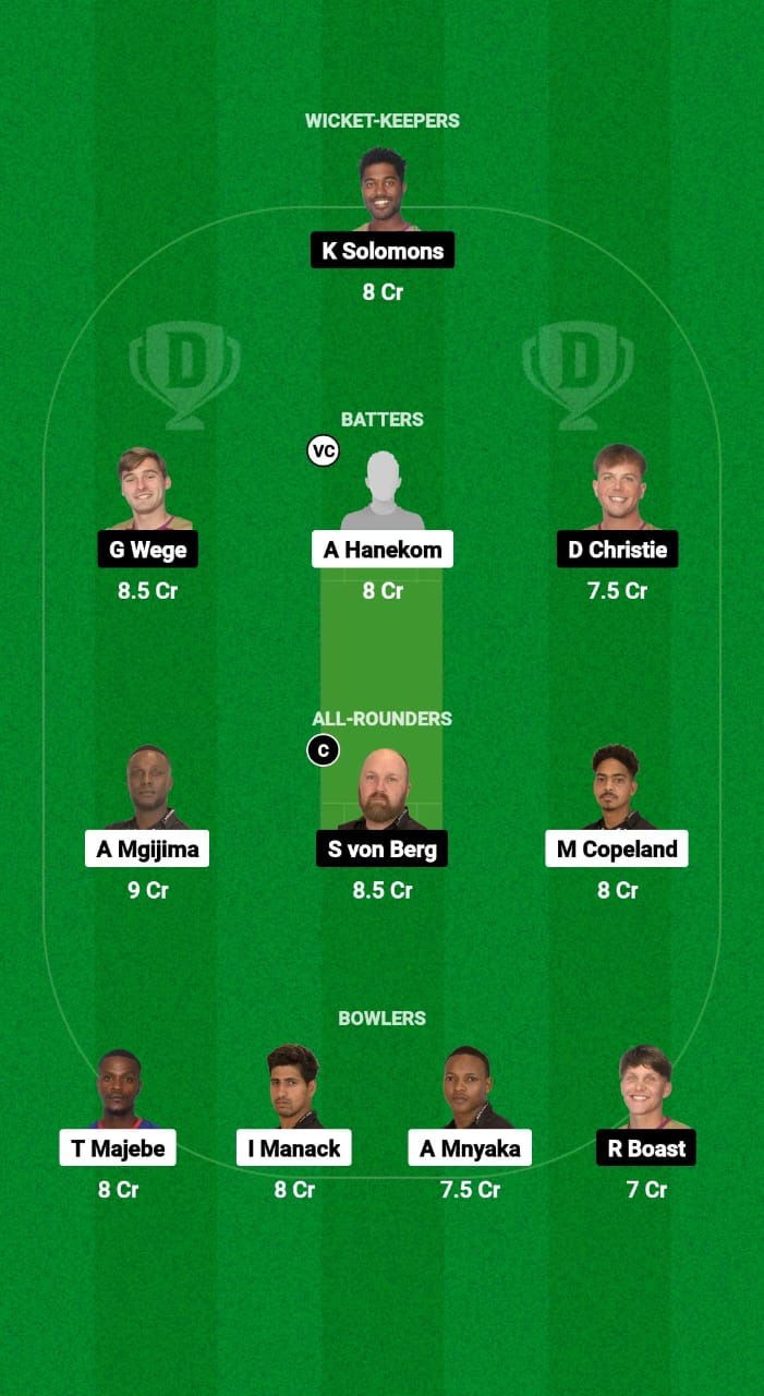 VDS vs MAT Dream11 Prediction Fantasy Cricket Tips Dream11 Team South Africa T20 Boland League