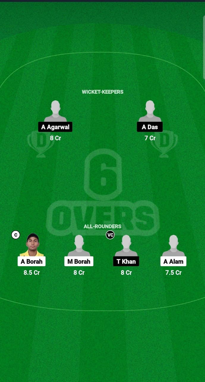 CRK vs ICA Dream11 Prediction Fantasy Cricket Tips Dream11 Team Guwahati Sixes