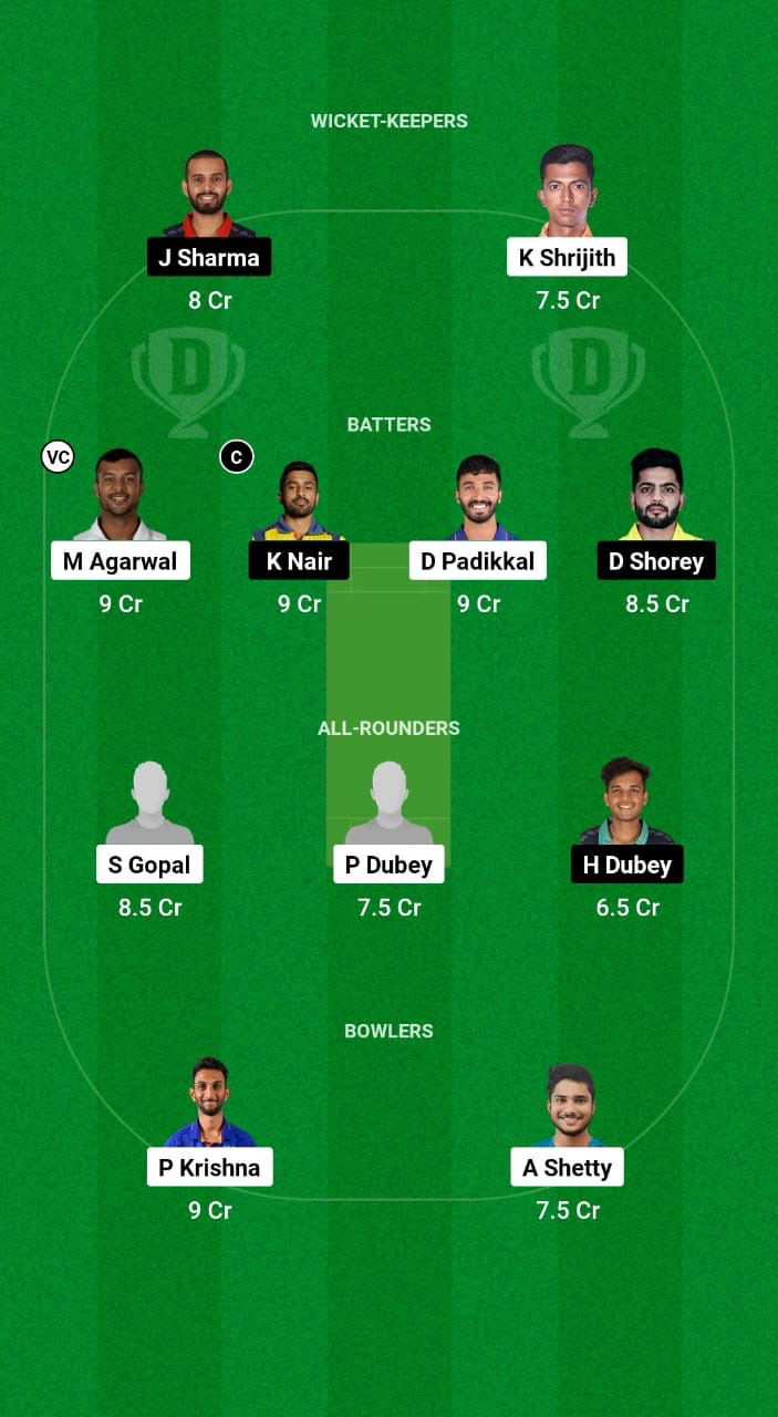 KAR vs VID Dream11 Prediction Fantasy Cricket Tips Dream11 Team Indian Domestic OD Trophy