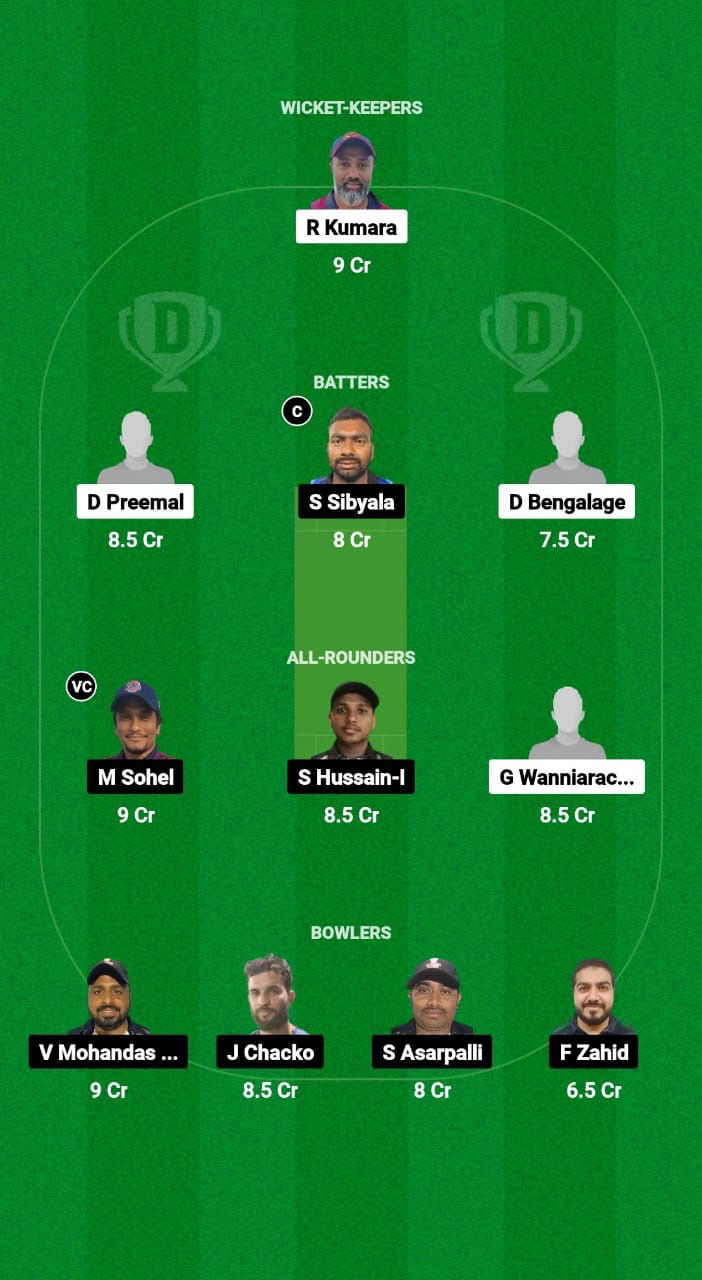 SUL vs TGS Dream11 Prediction Fantasy Cricket Tips Dream11 Team Kuwait Challengers League B T20